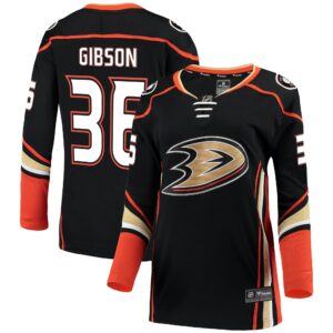 Women's Anaheim Ducks John Gibson Fanatics Branded Black Breakaway Jersey