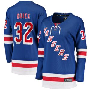 Women's New York Rangers Jonathan Quick Fanatics Branded Blue Home Breakaway Player Jersey