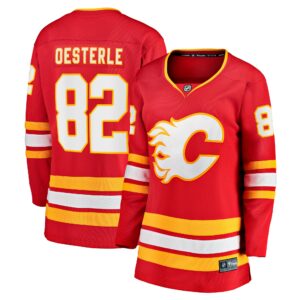 Women's Calgary Flames Jordan Oesterle Fanatics Branded Red Home Breakaway Jersey