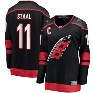 Women's Carolina Hurricanes Jordan Staal Fanatics Branded Black Home Captain Patch Breakaway Player Jersey