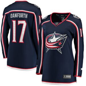 Women's Columbus Blue Jackets Justin Danforth Fanatics Branded Navy Home Breakaway Player Jersey