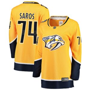 Women's Nashville Predators Juuse Saros Fanatics Branded Gold Breakaway Player Jersey