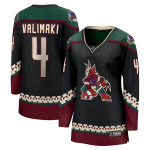 Women's Arizona Coyotes Juuso Valimaki Fanatics Branded Black Home Breakaway Player Jersey