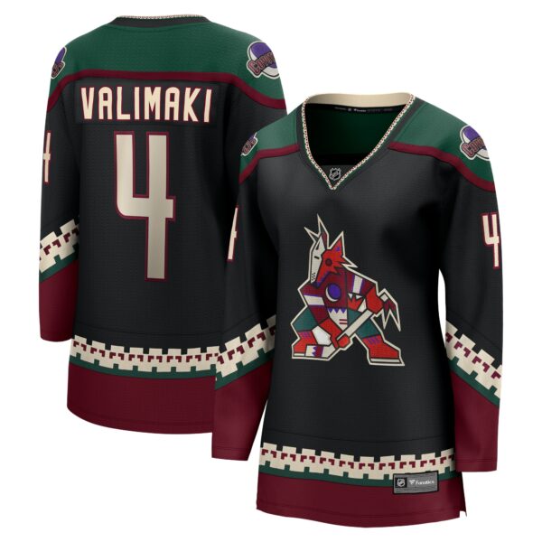 Women’s Arizona Coyotes Juuso Valimaki Fanatics Branded Black Home Breakaway Player Jersey