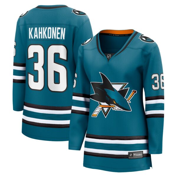 Women’s San Jose Sharks Kaapo Kahkonen Fanatics Branded Teal Home Breakaway Player Jersey