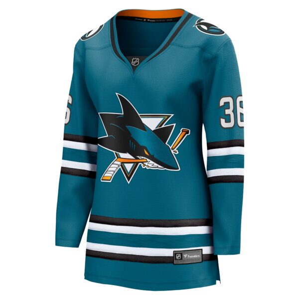 Women’s San Jose Sharks Kaapo Kahkonen Fanatics Branded Teal Home Breakaway Player Jersey