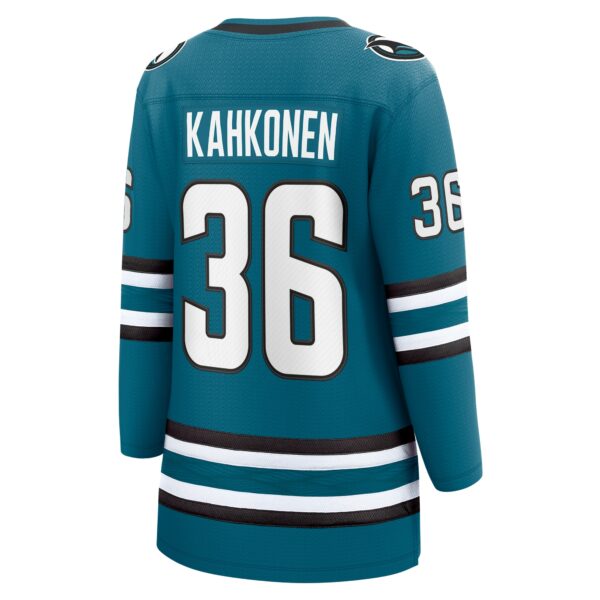 Women’s San Jose Sharks Kaapo Kahkonen Fanatics Branded Teal Home Breakaway Player Jersey