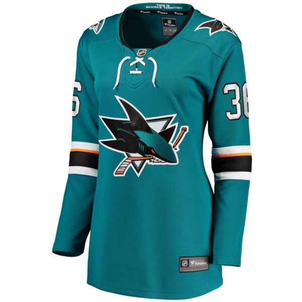 Women’s San Jose Sharks Kaapo Kahkonen Fanatics Branded Teal Home Breakaway Player Jersey