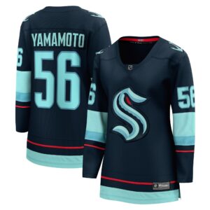 Women's Seattle Kraken Kailer Yamamoto Fanatics Branded Deep Sea Blue Home Breakaway Player Jersey