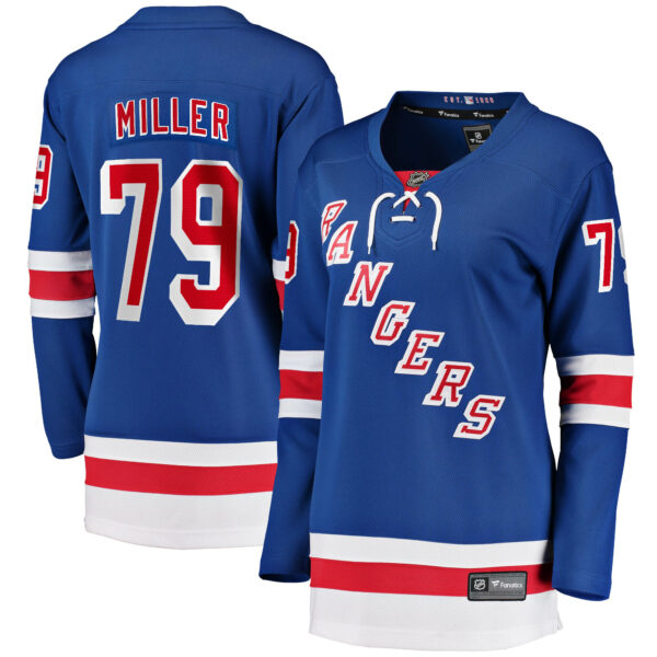 Women’s New York Rangers K’Andre Miller Fanatics Branded Blue Home Breakaway Jersey