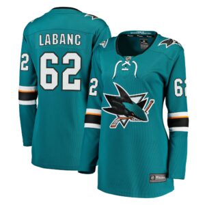 Women's San Jose Sharks Kevin Labanc Fanatics Branded Teal Breakaway Jersey