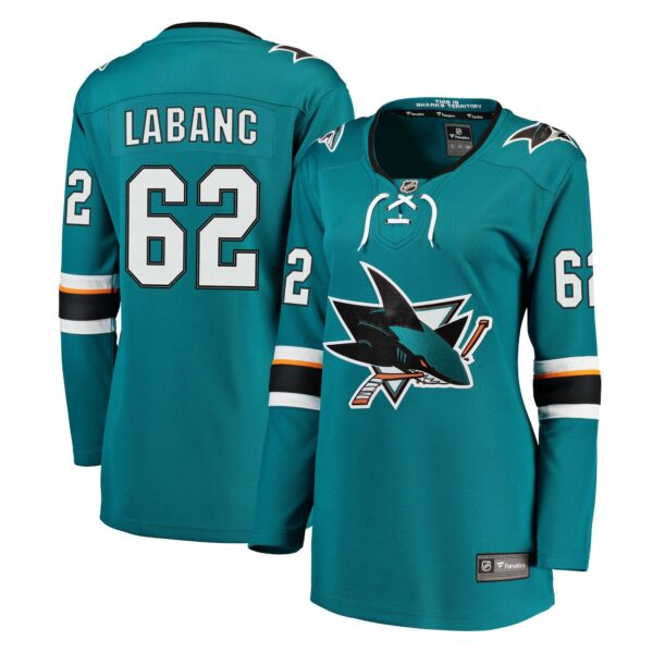 Women’s San Jose Sharks Kevin Labanc Fanatics Branded Teal Breakaway Jersey