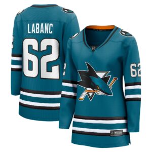 Women's San Jose Sharks Kevin Labanc Fanatics Branded Teal Home Breakaway Player Jersey