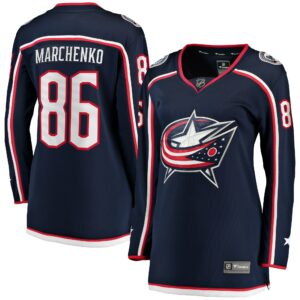 Women's Columbus Blue Jackets Kirill Marchenko Fanatics Branded Navy Home Breakaway Player Jersey