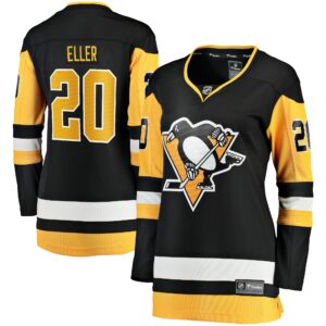 Women's Pittsburgh Penguins Lars Eller Fanatics Branded Black Home Breakaway Player Jersey