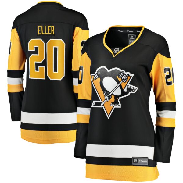 Women’s Pittsburgh Penguins Lars Eller Fanatics Branded Black Home Breakaway Player Jersey