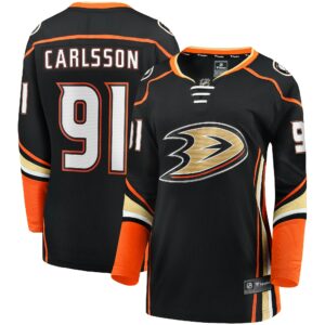 Women's Anaheim Ducks Leo Carlsson Fanatics Branded Black Home Breakaway Player Jersey