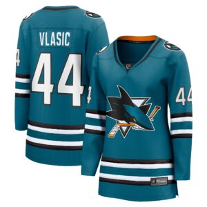 Women's San Jose Sharks Marc-Edouard Vlasic Fanatics Branded Teal Home Breakaway Player Jersey