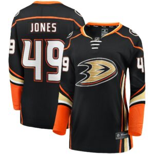 Women's Anaheim Ducks Max Jones Fanatics Branded Black Home Breakaway Player Jersey