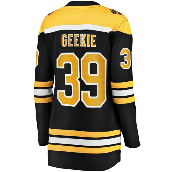 Women’s Boston Bruins Morgan Geekie Fanatics Branded Black Home Breakaway Player Jersey