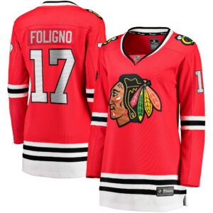 Women's Chicago Blackhawks Nick Foligno Fanatics Branded Red Home Breakaway Player Jersey