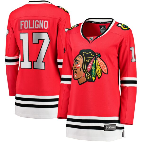 Women’s Chicago Blackhawks Nick Foligno Fanatics Branded Red Home Breakaway Player Jersey