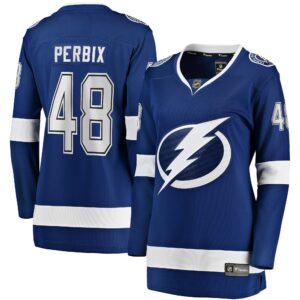 Women's Tampa Bay Lightning Nick Perbix Fanatics Branded Blue Home Breakaway Player Jersey