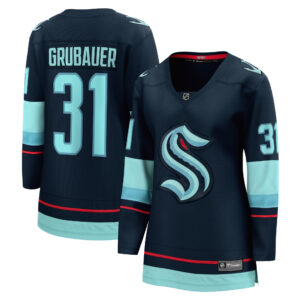 Women's Seattle Kraken Philipp Grubauer Fanatics Branded Navy Home Breakaway Player Jersey