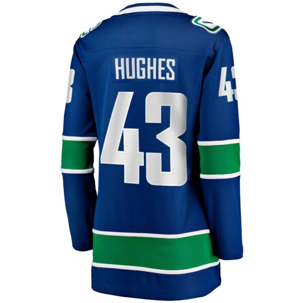 Women’s Vancouver Canucks Quinn Hughes Fanatics Branded Blue Home Breakaway Player Jersey