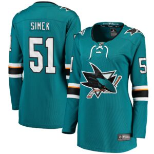 Women's San Jose Sharks Radim Simek Fanatics Branded Teal Home Breakaway Player Jersey