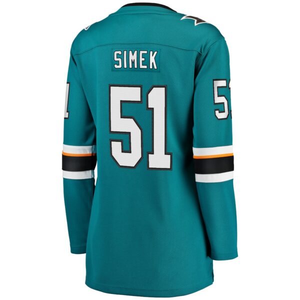 Women’s San Jose Sharks Radim Simek Fanatics Branded Teal Home Breakaway Player Jersey