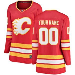 Women's Calgary Flames Fanatics Branded Red Home Breakaway Custom Jersey