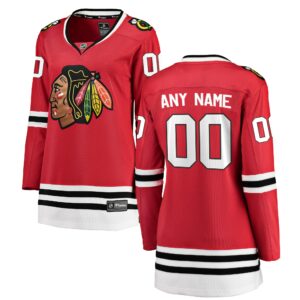 Women's Chicago Blackhawks Fanatics Branded Red Home Breakaway Custom Jersey