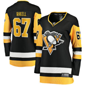 Women's Pittsburgh Penguins Rickard Rakell Fanatics Branded Black Home Breakaway Player Jersey