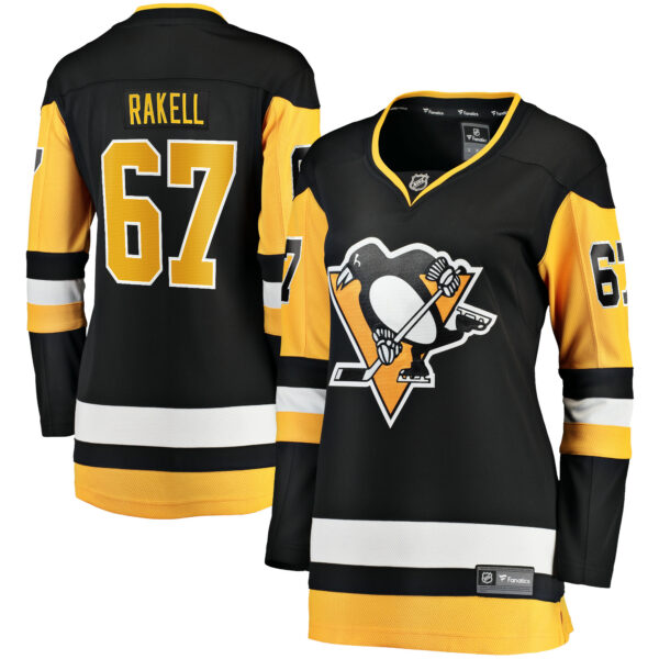 Women’s Pittsburgh Penguins Rickard Rakell Fanatics Branded Black Home Breakaway Player Jersey