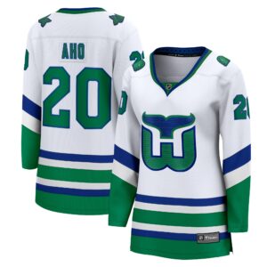 Women's Carolina Hurricanes Sebastian Aho Fanatics Branded White Whalers Premier Breakaway Jersey