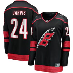 Women's Carolina Hurricanes Seth Jarvis Fanatics Branded Black Home Breakaway Player Jersey