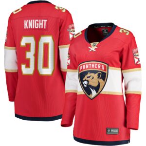 Women's Florida Panthers Spencer Knight Fanatics Branded Red Home Breakaway Jersey