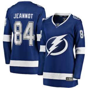 Women's Tampa Bay Lightning Tanner Jeannot Fanatics Branded Blue Home Breakaway Jersey