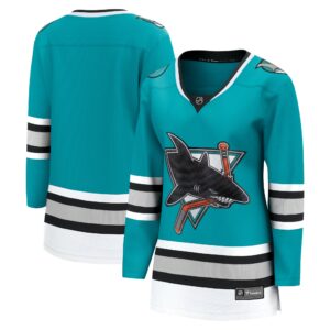 Women's San Jose Sharks Fanatics Branded Teal 30th Anniversary Premier Breakaway Team Jersey