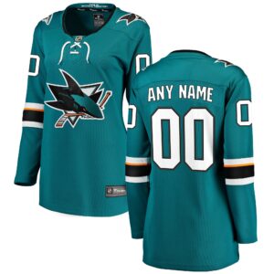 Women's San Jose Sharks Fanatics Branded Teal Home Breakaway Custom Jersey