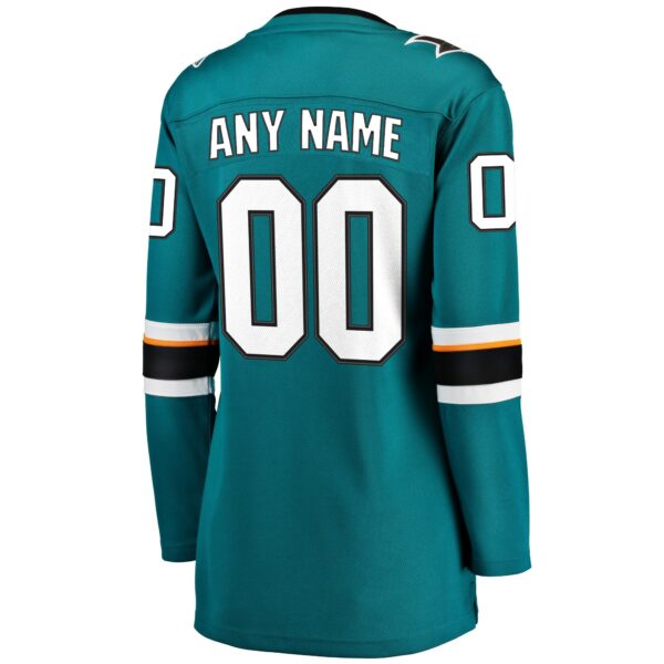 Women’s San Jose Sharks Fanatics Branded Teal Home Breakaway Custom Jersey