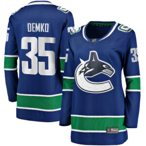 Women's Vancouver Canucks Thatcher Demko Fanatics Branded Blue Home Breakaway Jersey