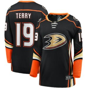 Women's Anaheim Ducks Troy Terry Fanatics Branded Black Home Team Breakaway Player Jersey