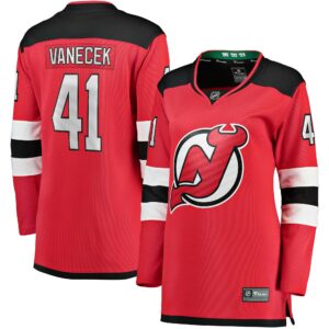 Women's New Jersey Devils Vitek Vanecek Fanatics Branded Red Home Breakaway Player Jersey