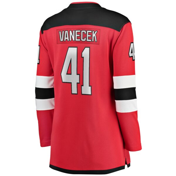 Women’s New Jersey Devils Vitek Vanecek Fanatics Branded Red Home Breakaway Player Jersey