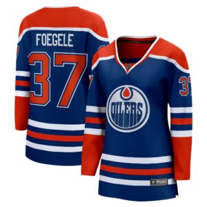 Women's Edmonton Oilers Warren Foegele Fanatics Branded Royal Home Breakaway Player Jersey