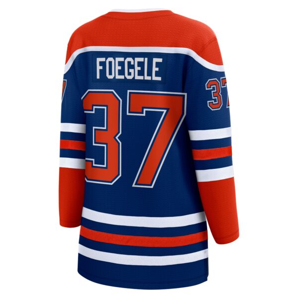 Women’s Edmonton Oilers Warren Foegele Fanatics Branded Royal Home Breakaway Player Jersey