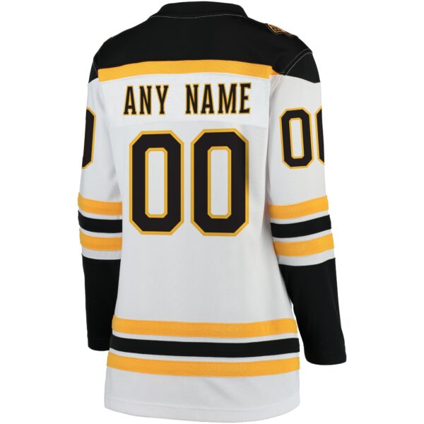 Women’s Boston Bruins Fanatics Branded White Away Breakaway Custom Jersey