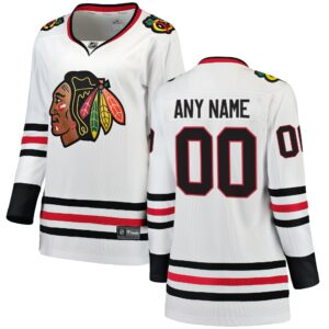 Women's Chicago Blackhawks Fanatics Branded White Away Breakaway Custom Jersey